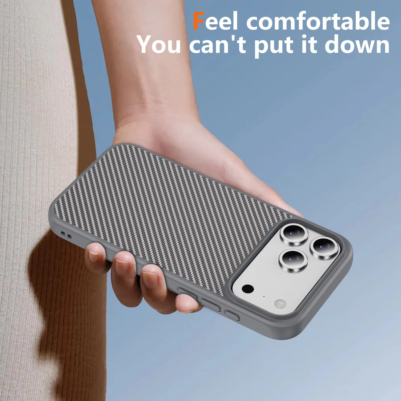 Luxury iPhone Case — Carbon Fiber Shockproof Drop-Resistant Protective Cover with Anti-Fingerprint Non-Slip Design and Scratch Dust Defense
