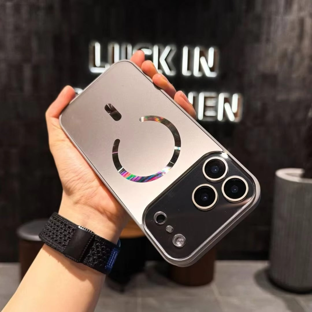 Luxury iPhone Case — Flowing Light MagSafe Big-Window Magnetic Shockproof Cover, Lightweight, Full Protection, Anti-Scratch Plain Design