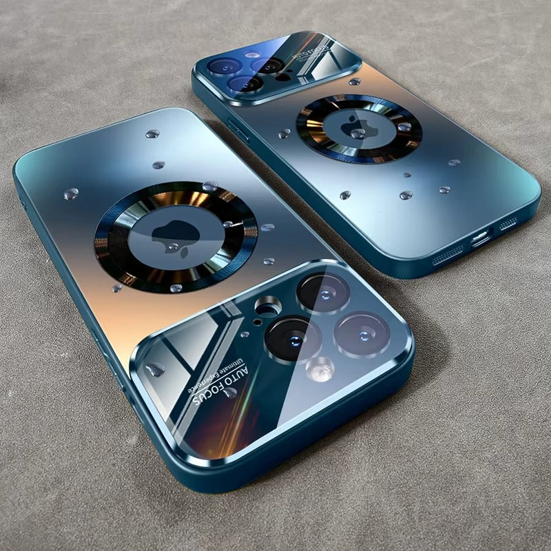 Luxury iPhone Case — Glass Camera Protection MagSafe Wireless-Charging Full-Coverage Hard Cover with Shockproof, Anti-Fingerprint, Anti-Scratch Design