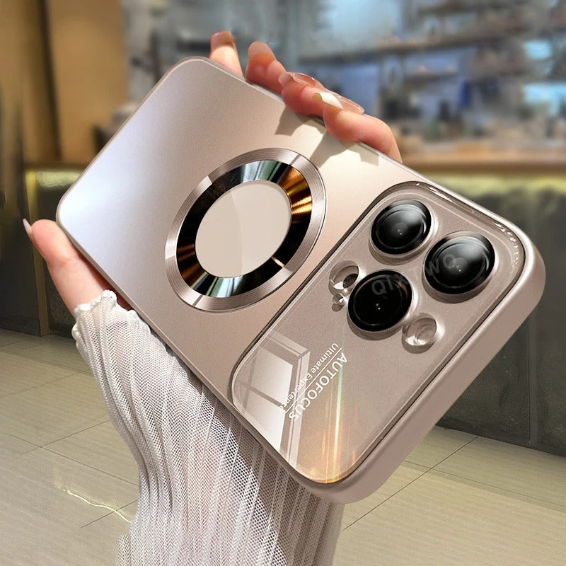 Luxury iPhone Case — Glass Camera Protection MagSafe Wireless-Charging Full-Coverage Hard Cover with Shockproof, Anti-Fingerprint, Anti-Scratch Design