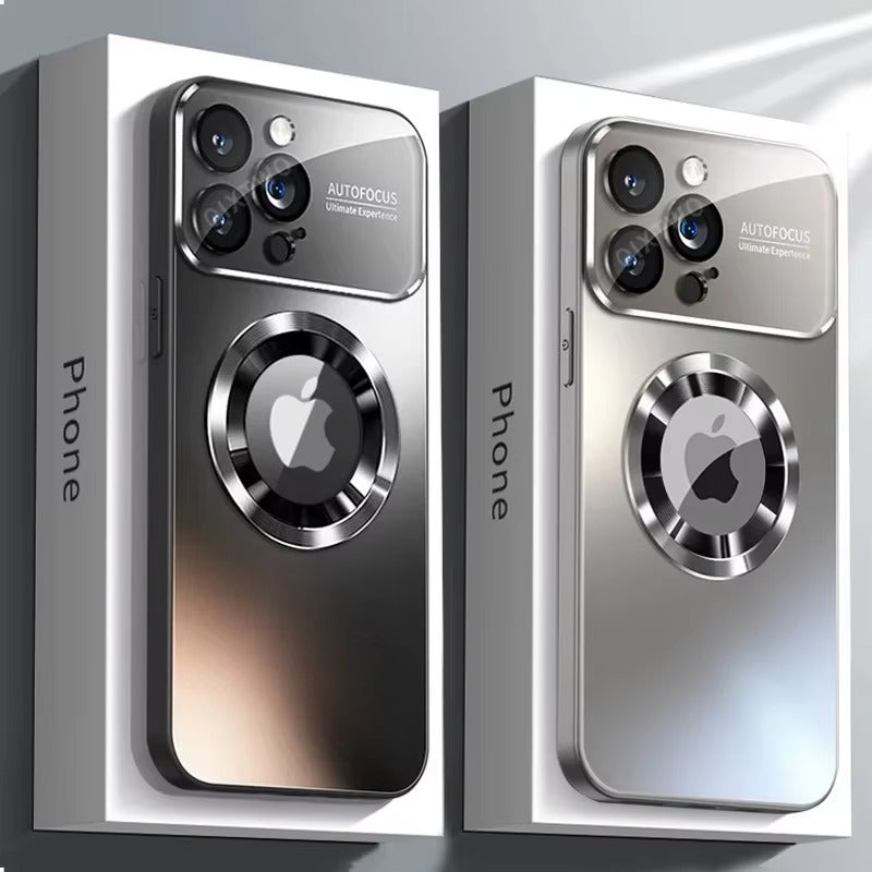 Luxury iPhone Case — Glass Camera Protection MagSafe Wireless-Charging Full-Coverage Hard Cover with Shockproof, Anti-Fingerprint, Anti-Scratch Design