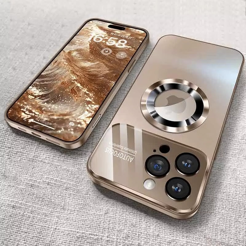 Luxury iPhone Case — Glass Camera Protection MagSafe Wireless-Charging Full-Coverage Hard Cover with Shockproof, Anti-Fingerprint, Anti-Scratch Design