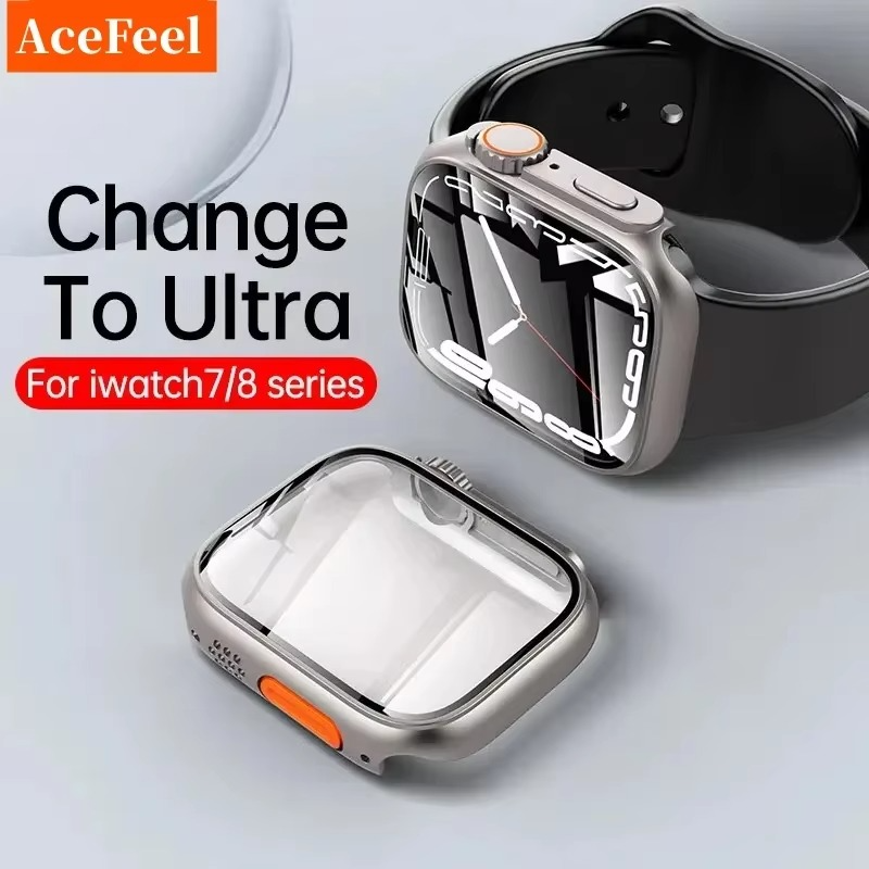 Luxury Glass Case For Apple Watch with Screen Protector, Full Protective Bumper Cover for Series 10, 9, 8, 7, SE & 38–46mm Sizes