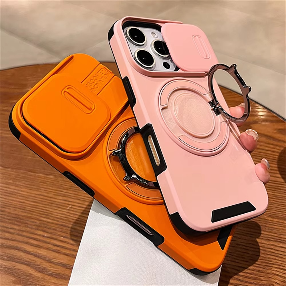 Luxury iPhone Case — Heavy-Duty Rugged Armor Magnetic Bracket with Shockproof PC Cover, Anti-Fingerprint, Anti-Scratch Protection
