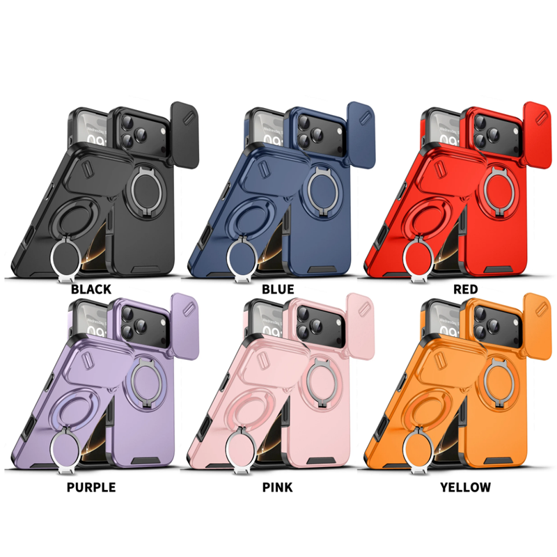 Luxury iPhone Case — Heavy-Duty Rugged Armor Magnetic Bracket with Shockproof PC Cover, Anti-Fingerprint, Anti-Scratch Protection