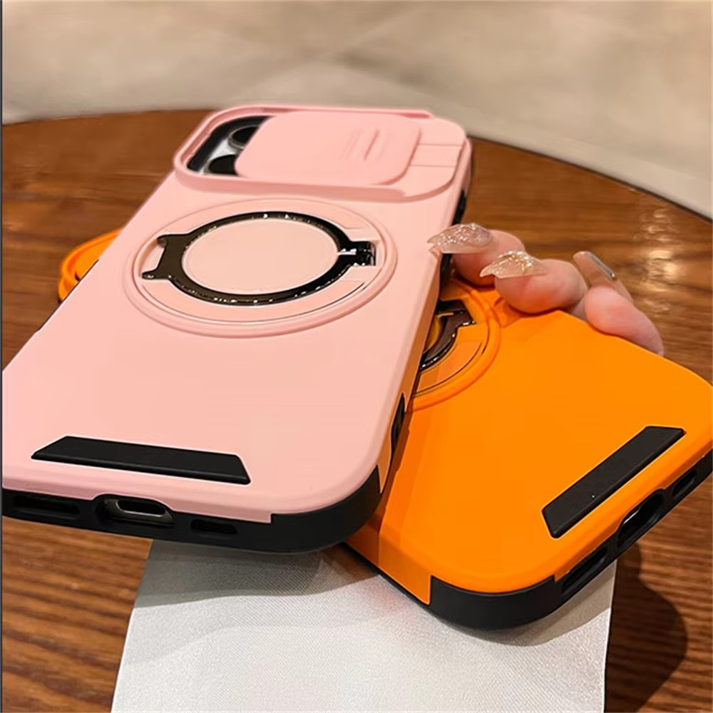 Luxury iPhone Case — Heavy-Duty Rugged Armor Magnetic Bracket with Shockproof PC Cover, Anti-Fingerprint, Anti-Scratch Protection