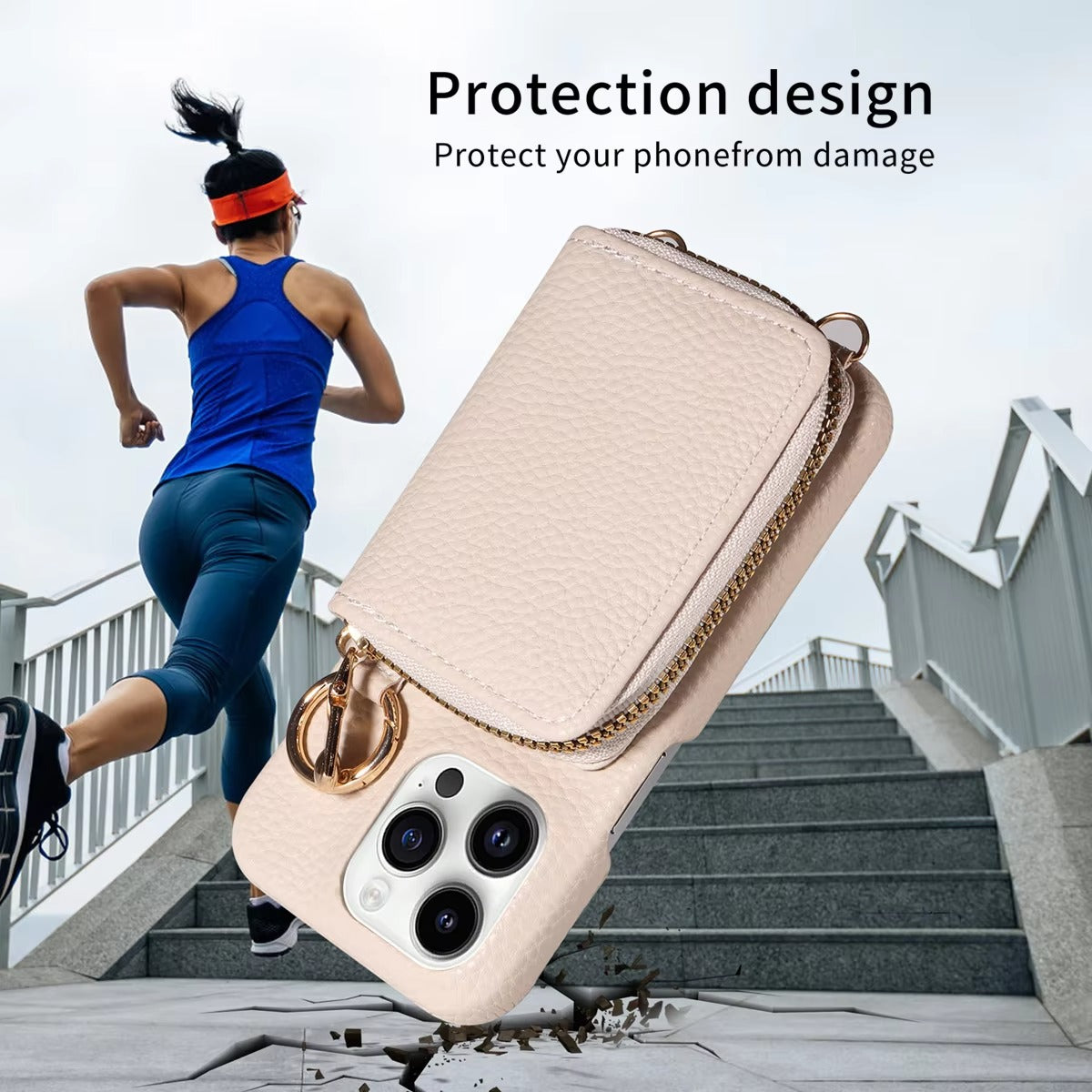 Luxury Leather Wallet iPhone Case — PU Leather Cover with Card Slots, Lanyard Strap, Shockproof Anti-Scratch Design, Lightweight and Dustproof