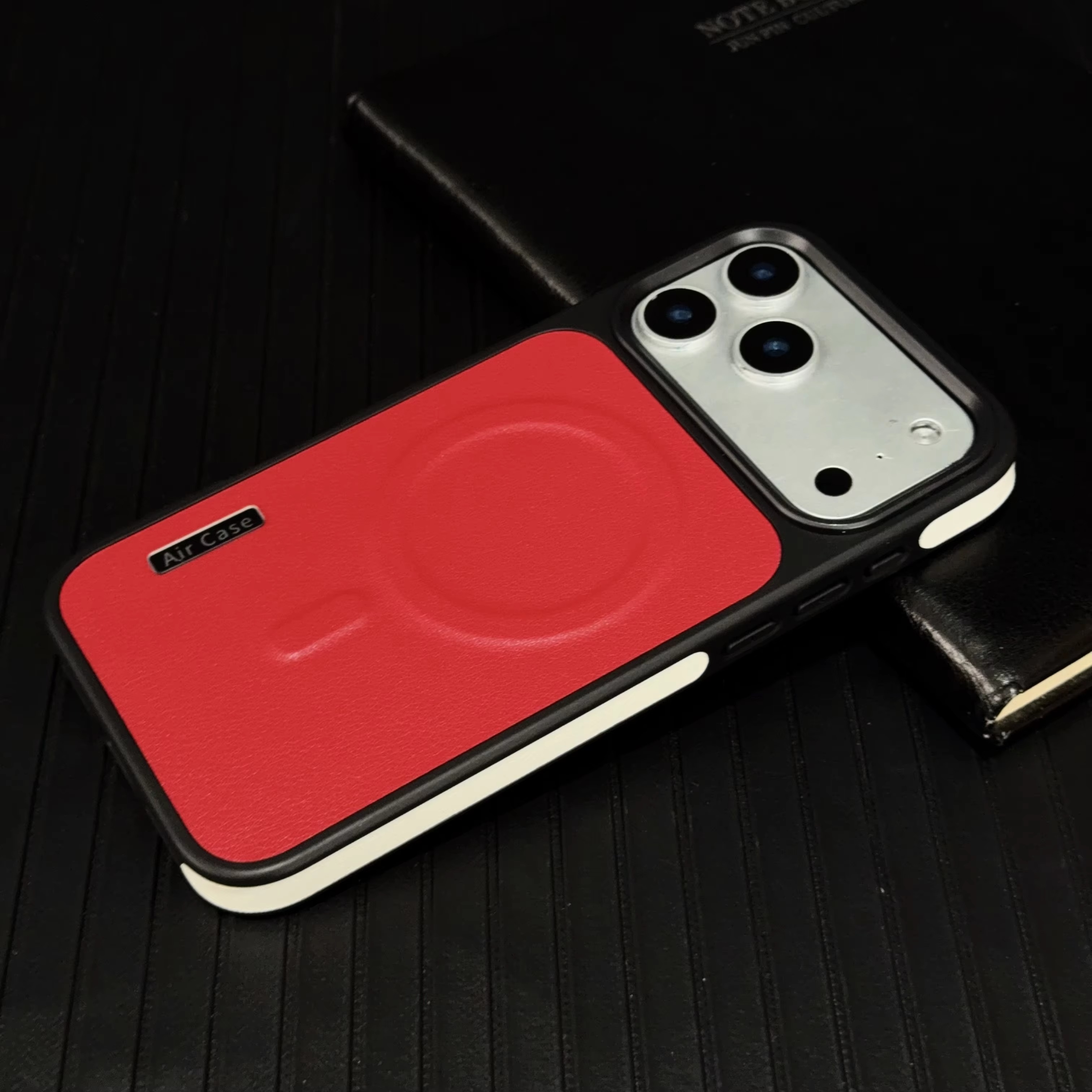 Luxury iPhone Case — MagSafe Compatible Leather Half-Wrapped Magnetic Shockproof Cover with Lens Protection, Anti-Fingerprint, Dustproof, Lightweight Non-Slip Design