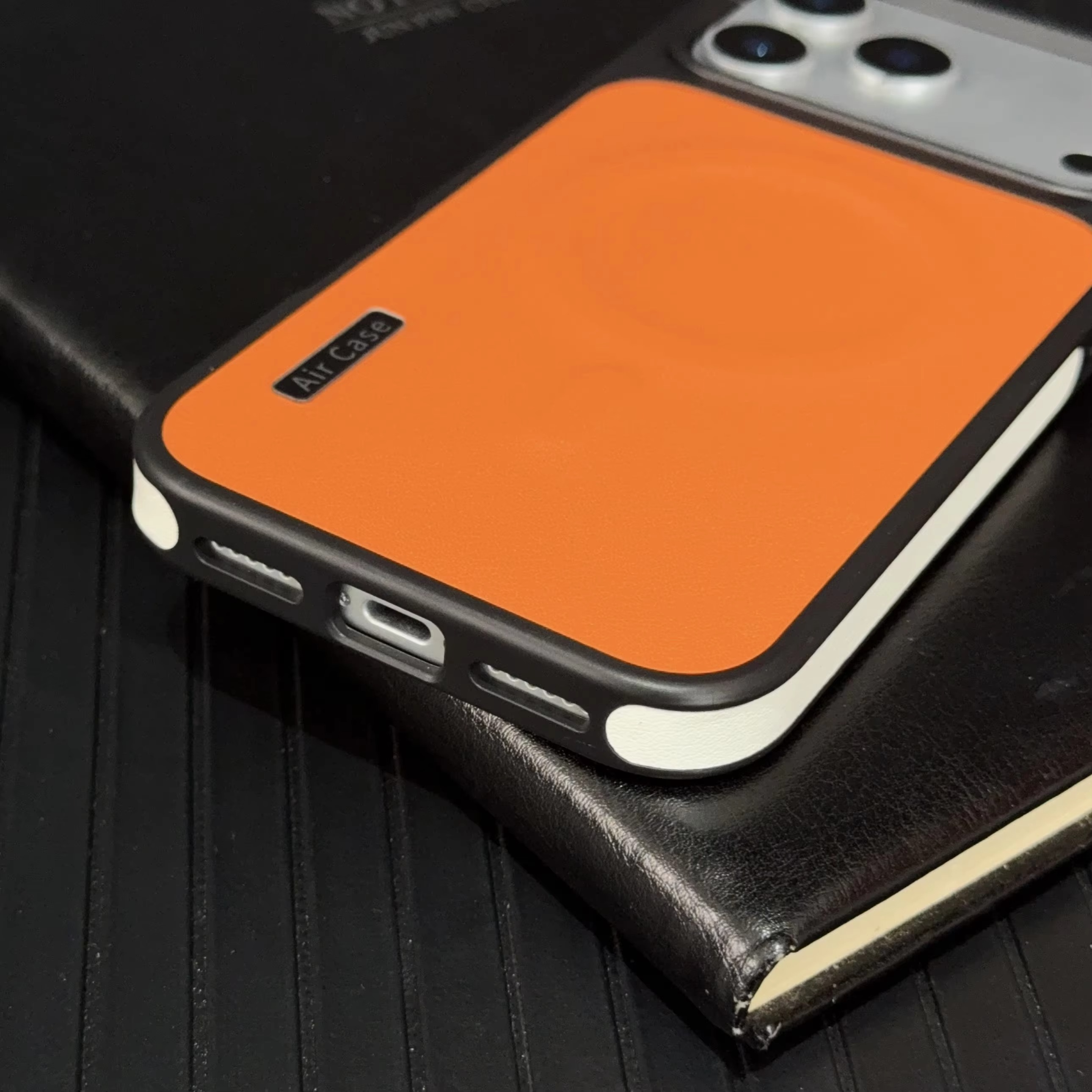 Luxury iPhone Case — MagSafe Compatible Leather Half-Wrapped Magnetic Shockproof Cover with Lens Protection, Anti-Fingerprint, Dustproof, Lightweight Non-Slip Design