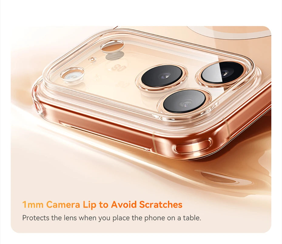Luxury iPhone Case — Magnetic MagSafe Clear PC+TPU Wireless-Charging Cover, Shockproof, Anti-Fingerprint, Half-Wrapped Protection