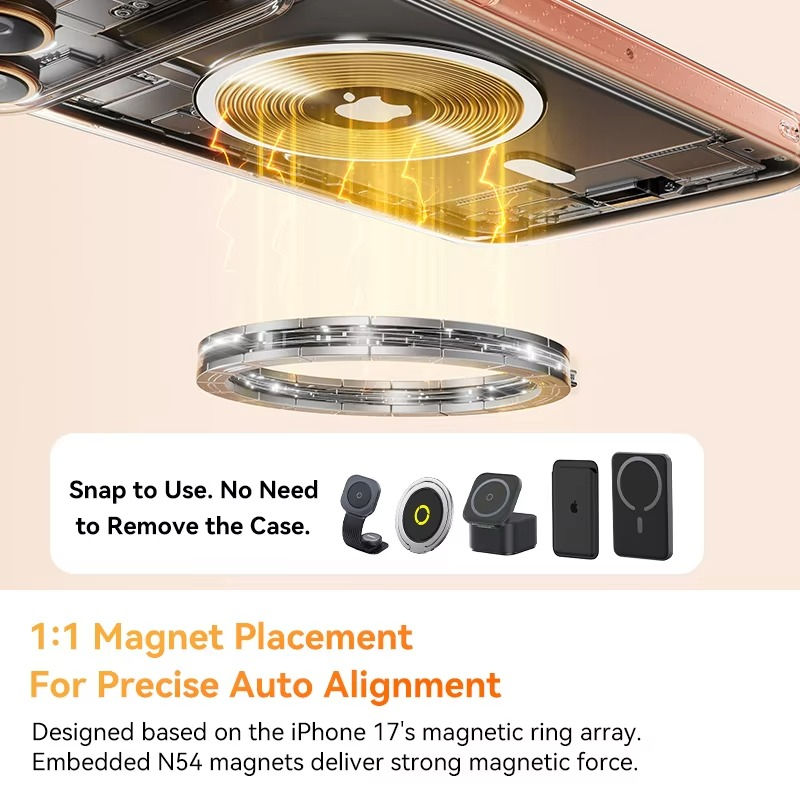 Luxury iPhone Case — Magnetic MagSafe Clear PC+TPU Wireless-Charging Cover, Shockproof, Anti-Fingerprint, Half-Wrapped Protection