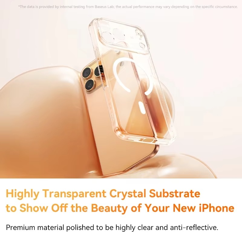Luxury iPhone Case — Magnetic MagSafe Clear PC+TPU Wireless-Charging Cover, Shockproof, Anti-Fingerprint, Half-Wrapped Protection