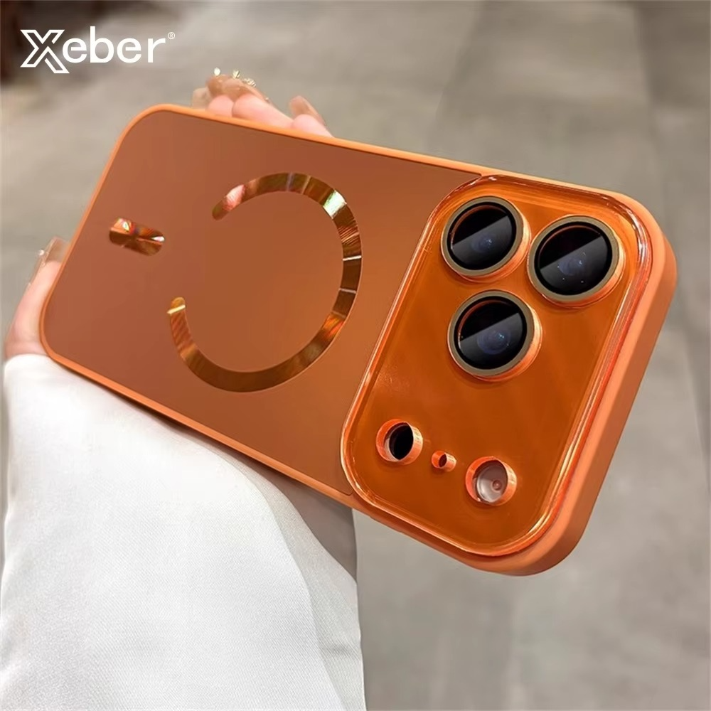 Luxury iPhone Case — Magnetic Matte Glass Large-Window Camera Protection Cover with Shockproof MagSafe Wireless-Charging Compatibility