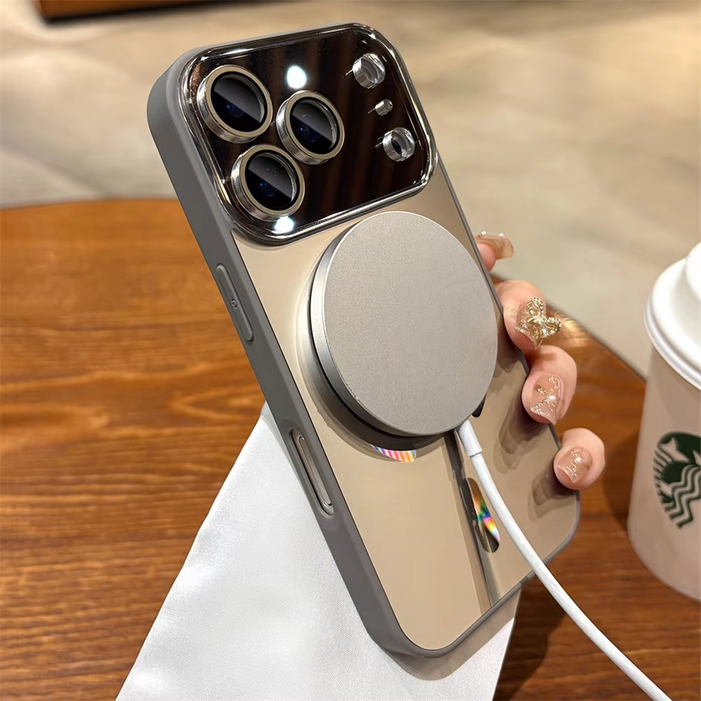 Luxury iPhone Case — Magnetic Matte Glass Large-Window Camera Protection Cover with Shockproof MagSafe Wireless-Charging Compatibility
