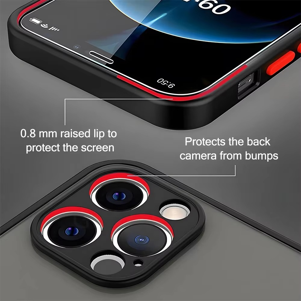 Luxury iPhone Case — Magnetic Matte Soft Silicone Cover with Color Collision, Camera Lens Protection, Shockproof, Anti-Scratch, MagSafe Compatible Design