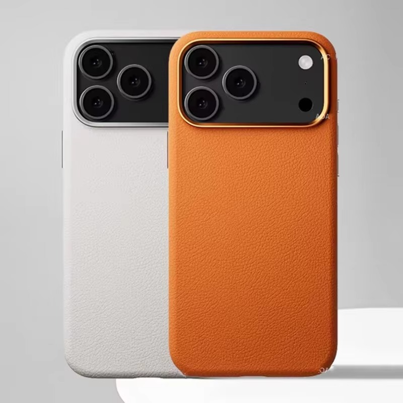 Luxury iPhone Case — Magnetic Wireless-Charging Leather Cover with Metal Camera Protection and Shockproof Anti-Fingerprint Full-Coverage Design