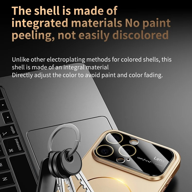 Luxury iPhone Case — Matte Magnetic MagSafe Camera Protection with Shockproof Hard Thin Cover, Anti-Fingerprint, Anti-Scratch, Dustproof Non-Slip Bumper