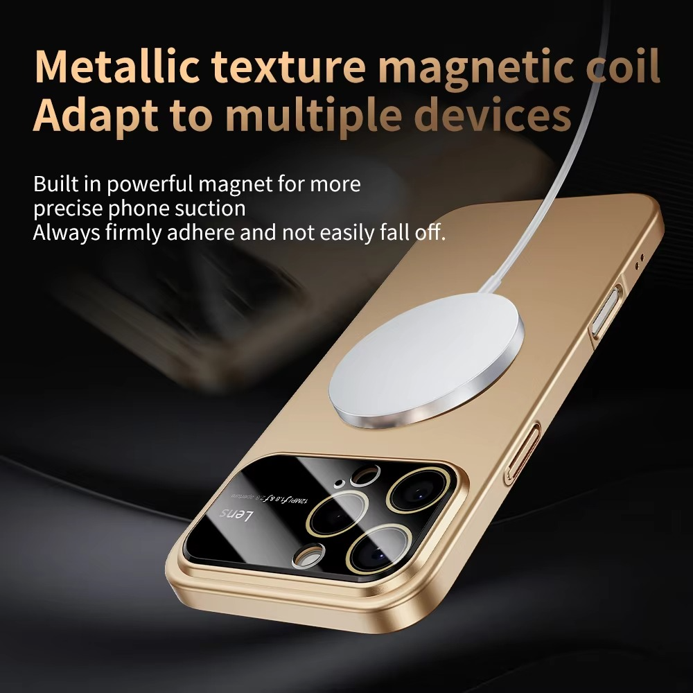 Luxury iPhone Case — Matte Magnetic MagSafe Camera Protection with Shockproof Hard Thin Cover, Anti-Fingerprint, Anti-Scratch, Dustproof Non-Slip Bumper