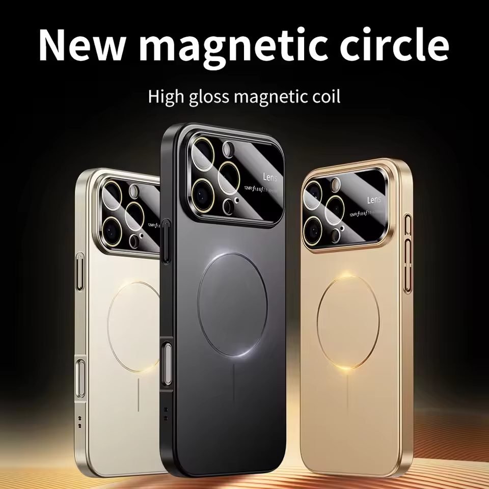 Luxury iPhone Case — Matte Magnetic MagSafe Camera Protection with Shockproof Hard Thin Cover, Anti-Fingerprint, Anti-Scratch, Dustproof Non-Slip Bumper