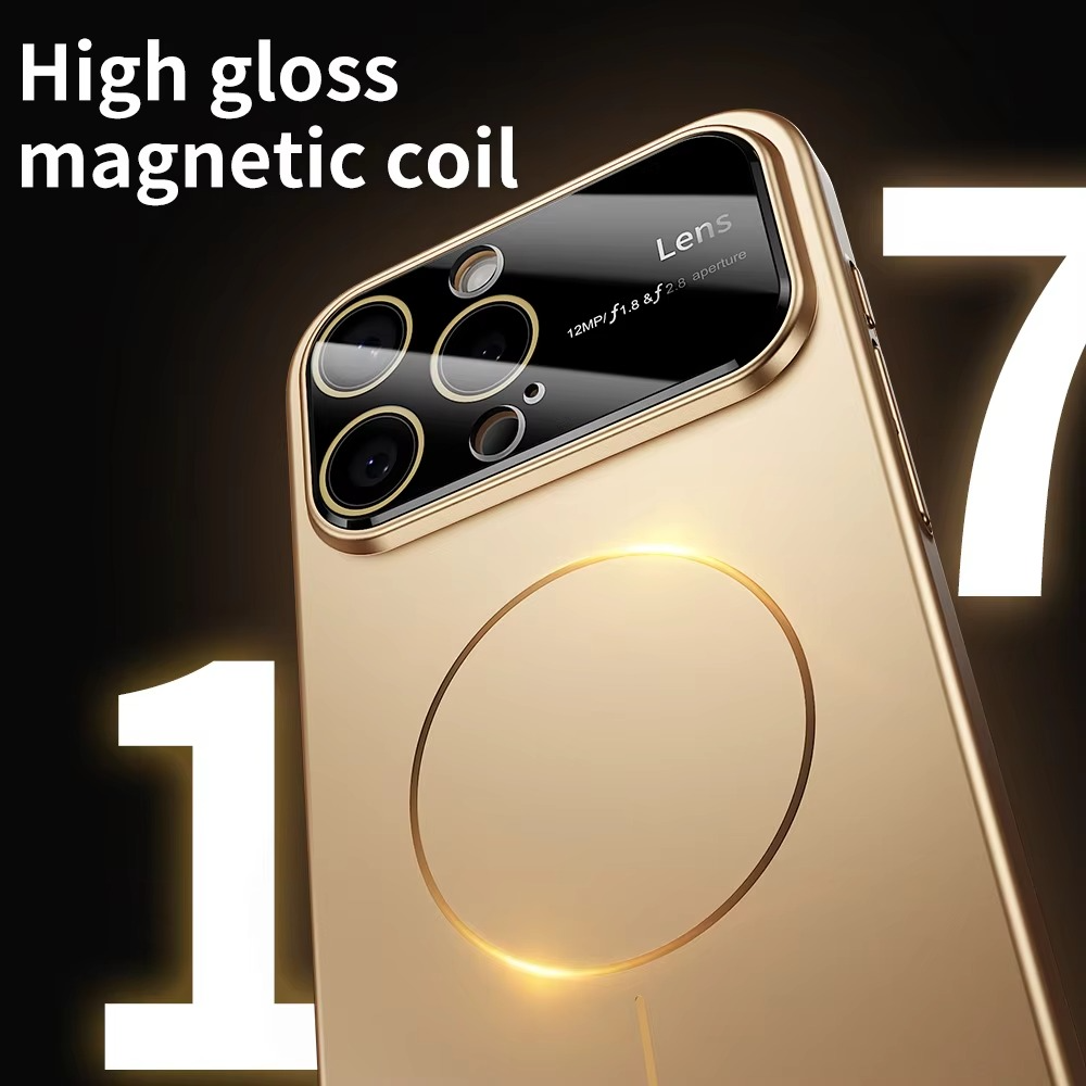 Luxury iPhone Case — Matte Magnetic MagSafe Camera Protection with Shockproof Hard Thin Cover, Anti-Fingerprint, Anti-Scratch, Dustproof Non-Slip Bumper