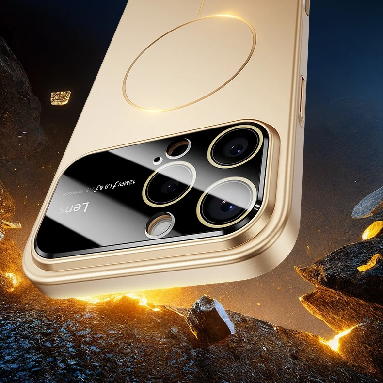 Luxury iPhone Case — Matte Magnetic MagSafe Camera Protection with Shockproof Hard Thin Cover, Anti-Fingerprint, Anti-Scratch, Dustproof Non-Slip Bumper