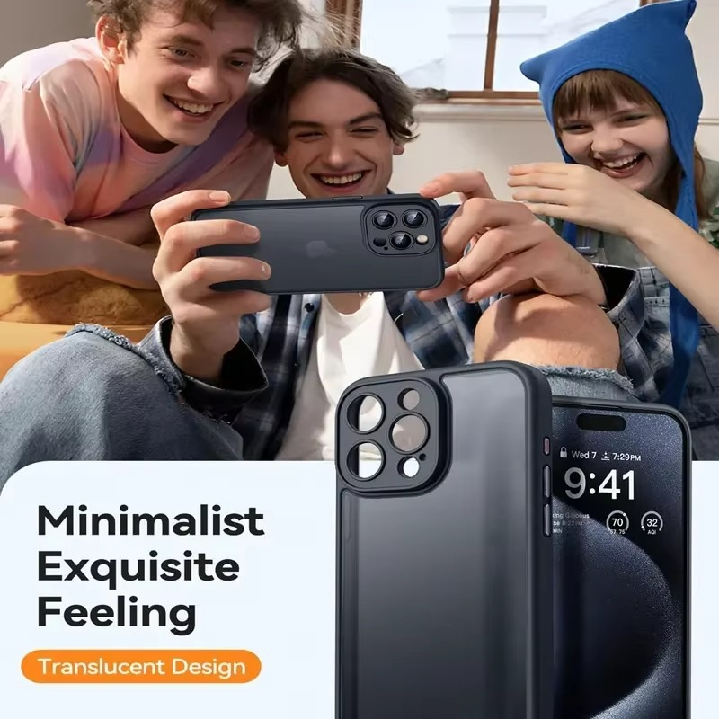 Luxury iPhone Case — Matte Silicone Shockproof, Anti-Fingerprint, Anti-Scratch, Non-Slip, Water-Resistant Full Protection Cover