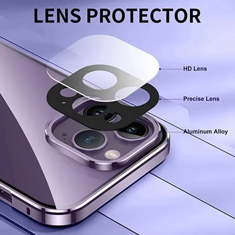 Luxury iPhone Case — Metal Magnetic Privacy Tempered Glass Cover with 360° Shockproof Full Coverage, Anti-Scratch, Non-Slip, Lightweight Design