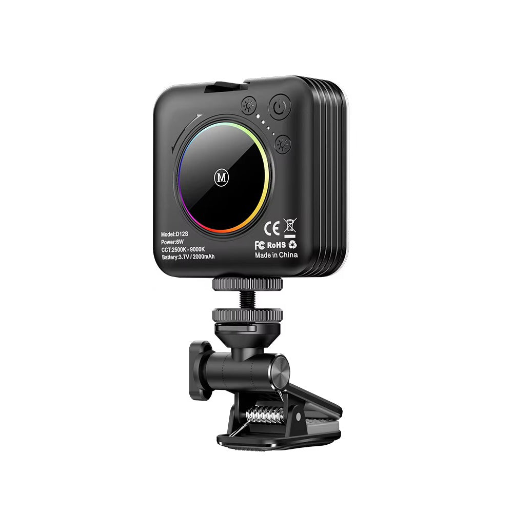 Luxury Portable RGB Video Fill Light with 2000mAh Battery, 2500–9000K Adjustable Color Temperature, CRI95 Pocket Light for Vlog & Livestream