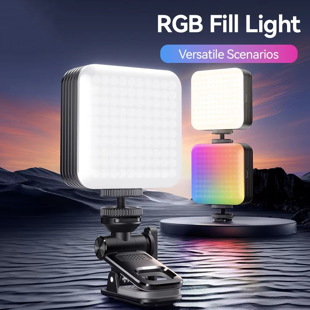 Luxury Portable RGB Video Fill Light with 2000mAh Battery, 2500–9000K Adjustable Color Temperature, CRI95 Pocket Light for Vlog & Livestream