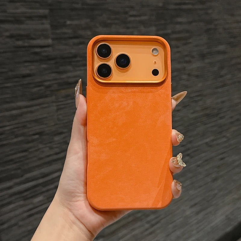 Luxury iPhone Case — Shockproof Flannel Texture Cover with TPU Anti-Scratch Back, Non-Slip Grip and Dustproof Slim Tough Protection