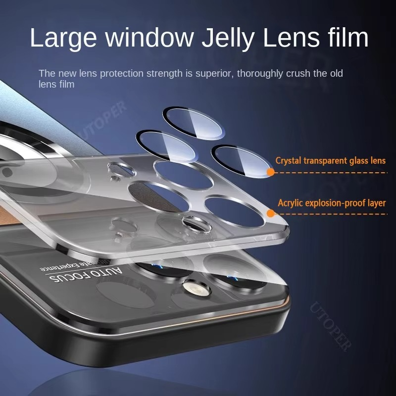 Luxury iPhone Case — Titanium Sanding Magnetic MagSafe Wireless-Charging Half-Wrapped Cover with Glass Lens Protection, Shockproof Design, Anti-Fingerprint Non-Slip Finish