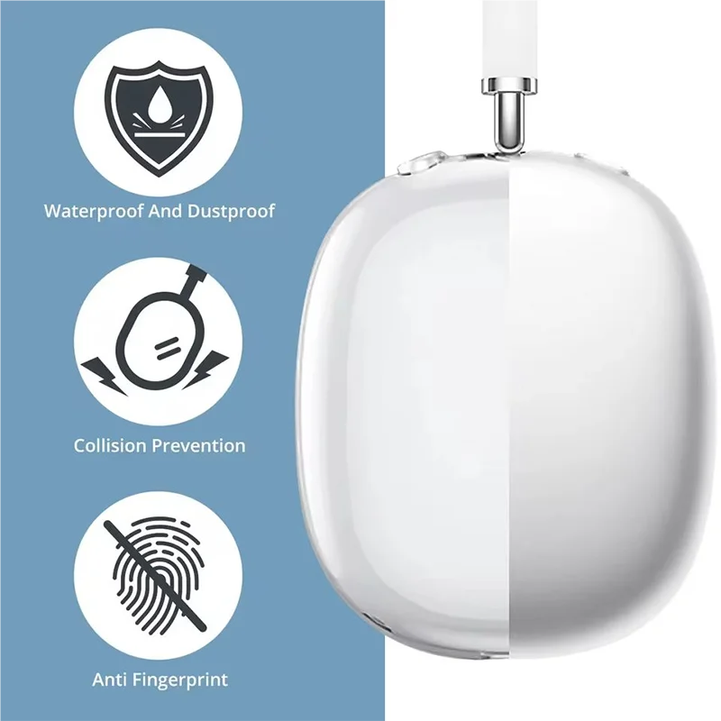 Luxury Transparent TPU AirPods Max Case – Soft Anti-Scratch Protective Cover Sleeve Accessories