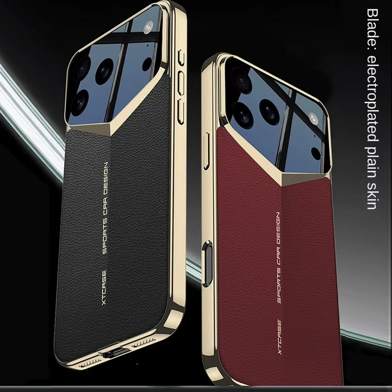 Luxury iPhone Case — Ultra-Thin Leather Shock-Resistant Slim Cover with Raised Camera Lens Protection and Anti-Fingerprint Finish