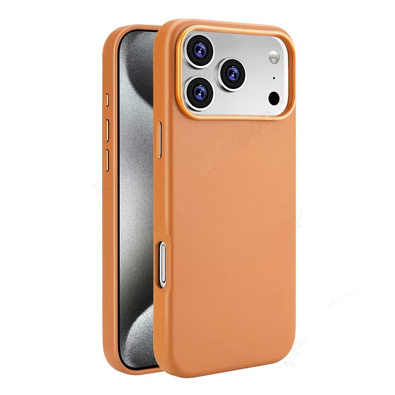 Luxury iPhone Case — MagSafe Leather Cover with Strong Magnetic Support, Half-Wrapped Shockproof Design for Apple iPhone 17 Pro Max and Plus