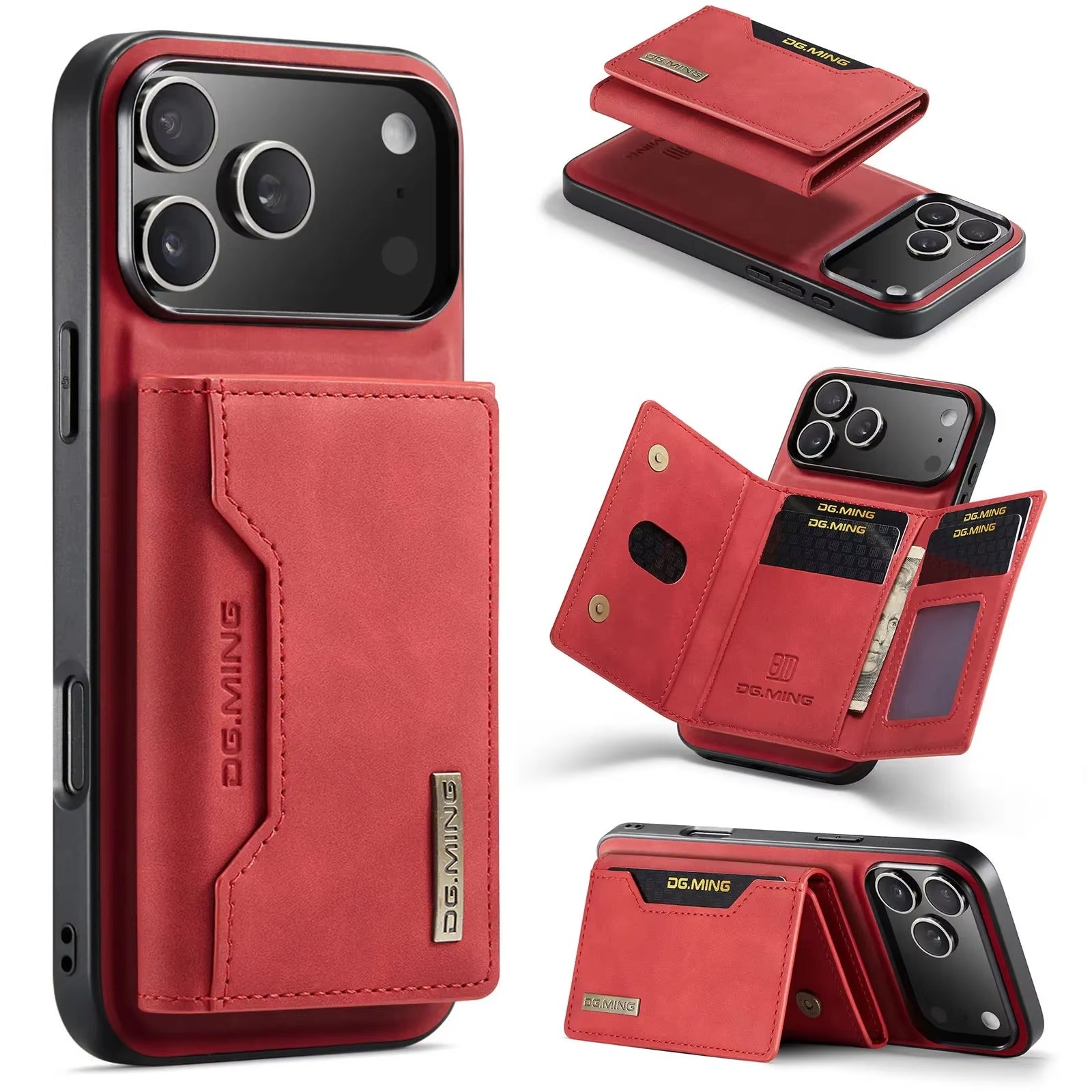 Luxury iPhone Case — 2-in-1 Detachable Magnetic Leather Wallet Cover with Card Holder Pocket, Shockproof Protection and Slim Business Design