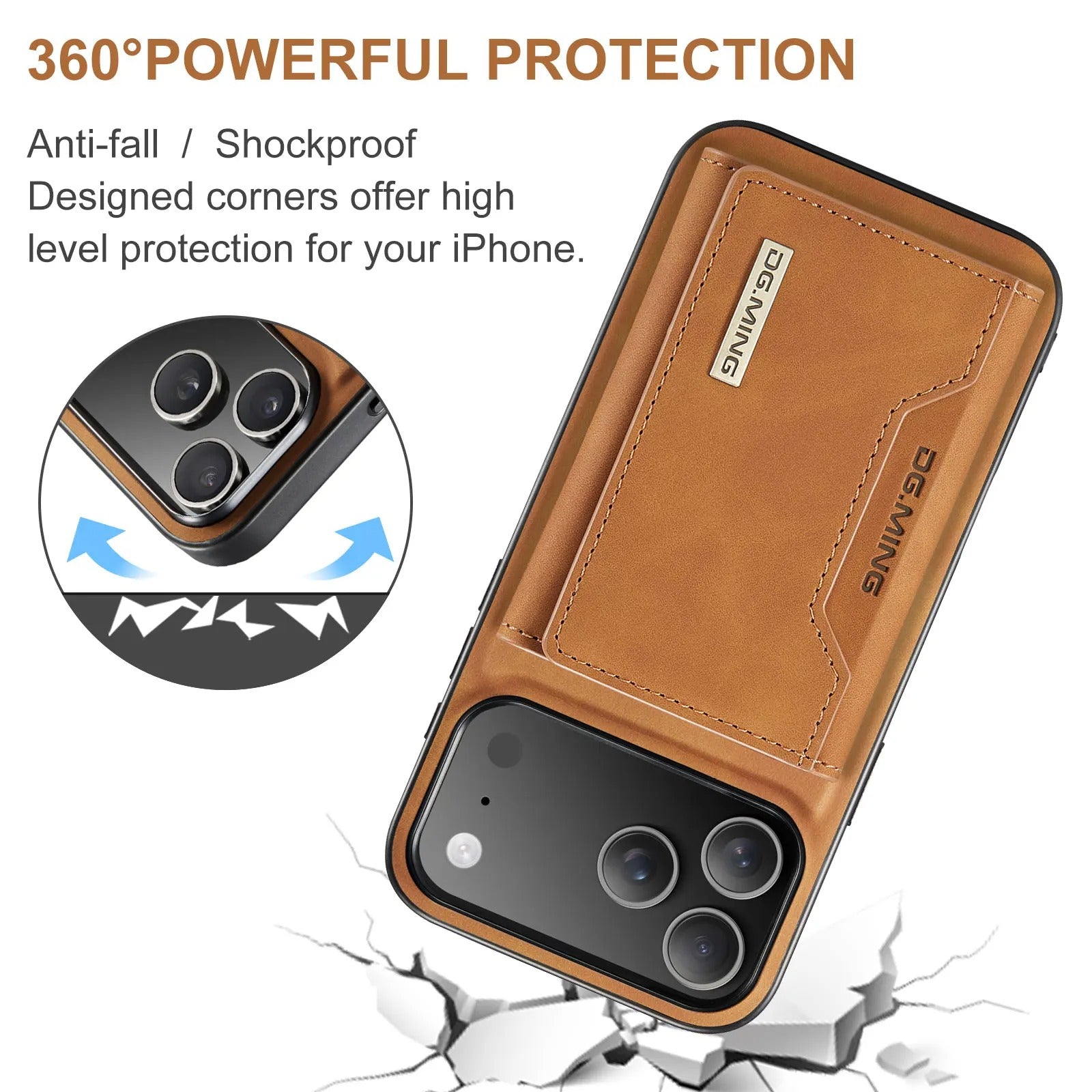 Luxury iPhone Case — 2-in-1 Detachable Magnetic Leather Wallet Cover with Card Holder Pocket, Shockproof Protection and Slim Business Design