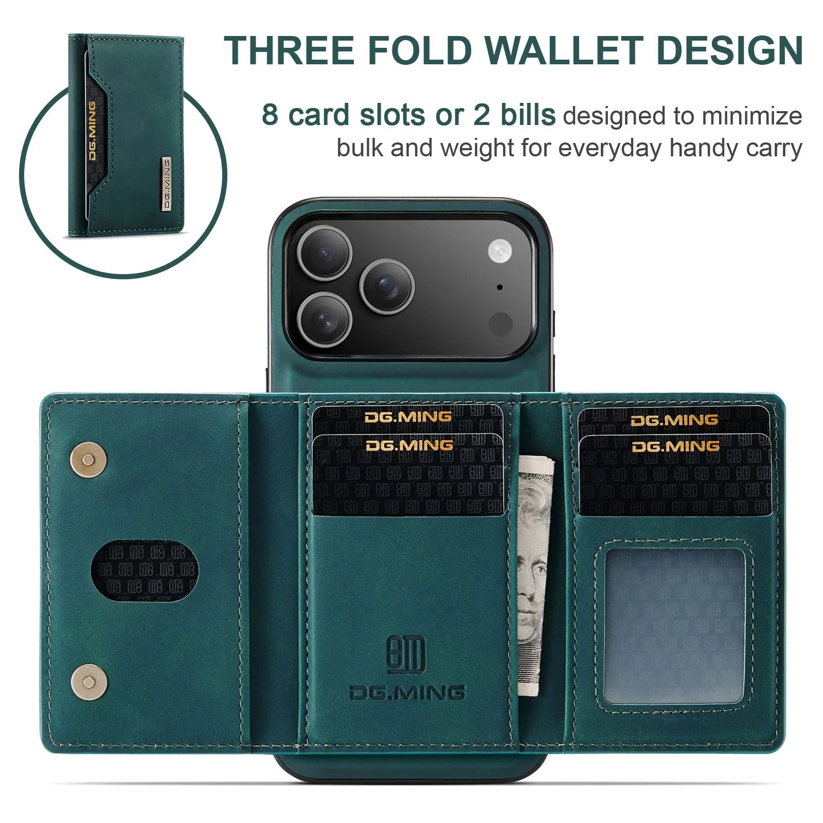 Luxury iPhone Case — 2-in-1 Detachable Magnetic Leather Wallet Cover with Card Holder Pocket, Shockproof Protection and Slim Business Design