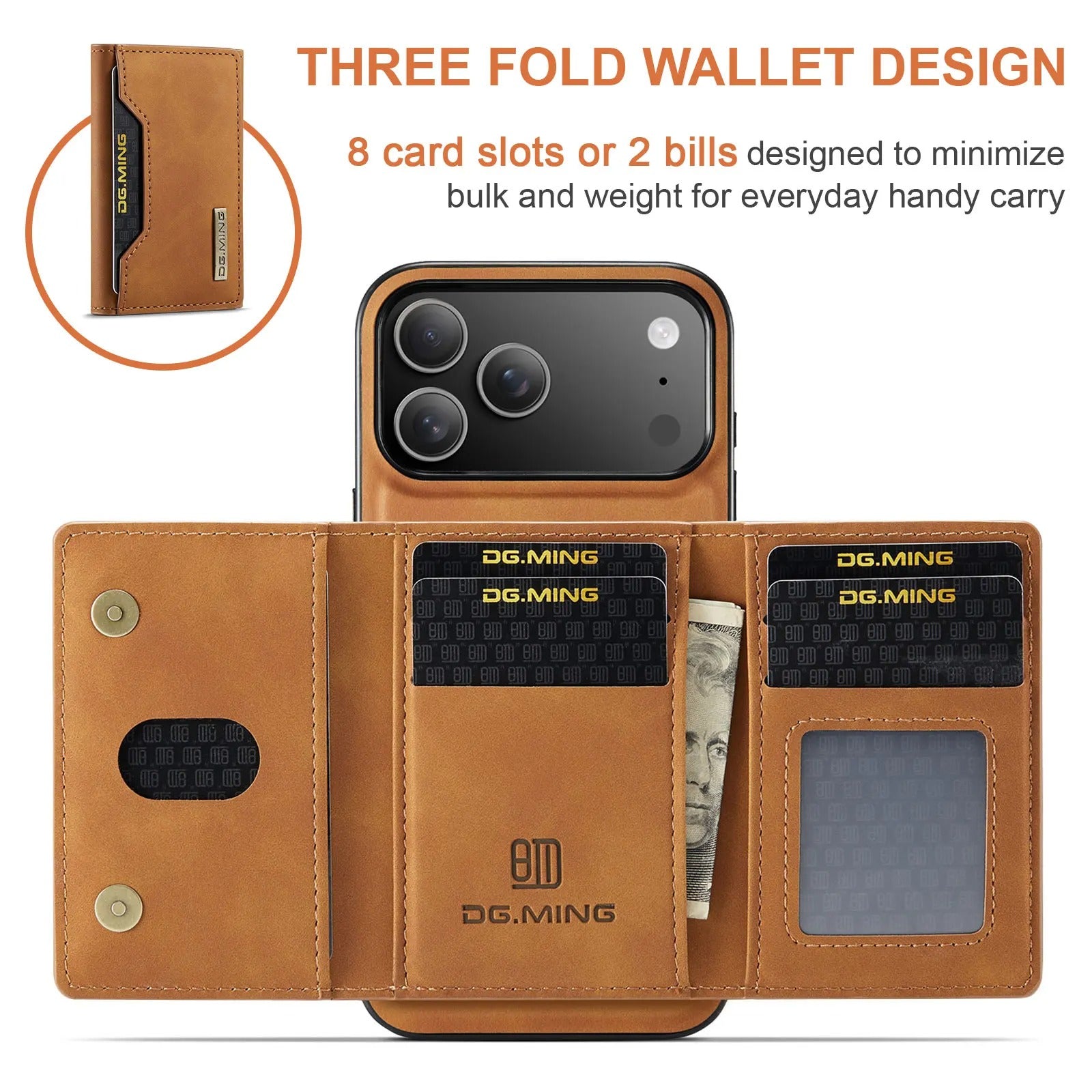 Luxury iPhone Case — 2-in-1 Detachable Magnetic Leather Wallet Cover with Card Holder Pocket, Shockproof Protection and Slim Business Design