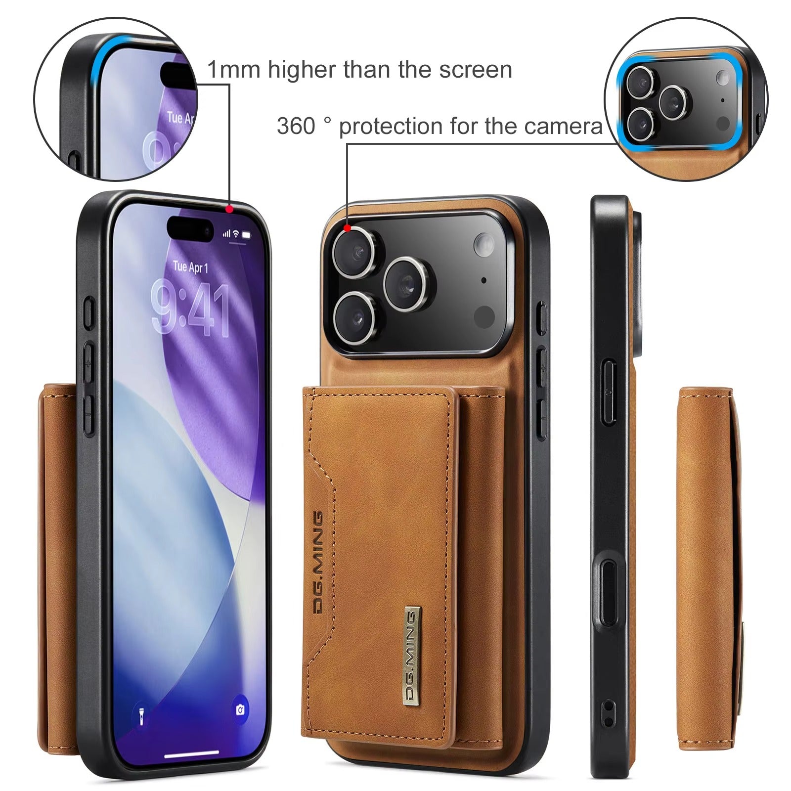 Luxury iPhone Case — 2-in-1 Detachable Magnetic Leather Wallet Cover with Card Holder Pocket, Shockproof Protection and Slim Business Design