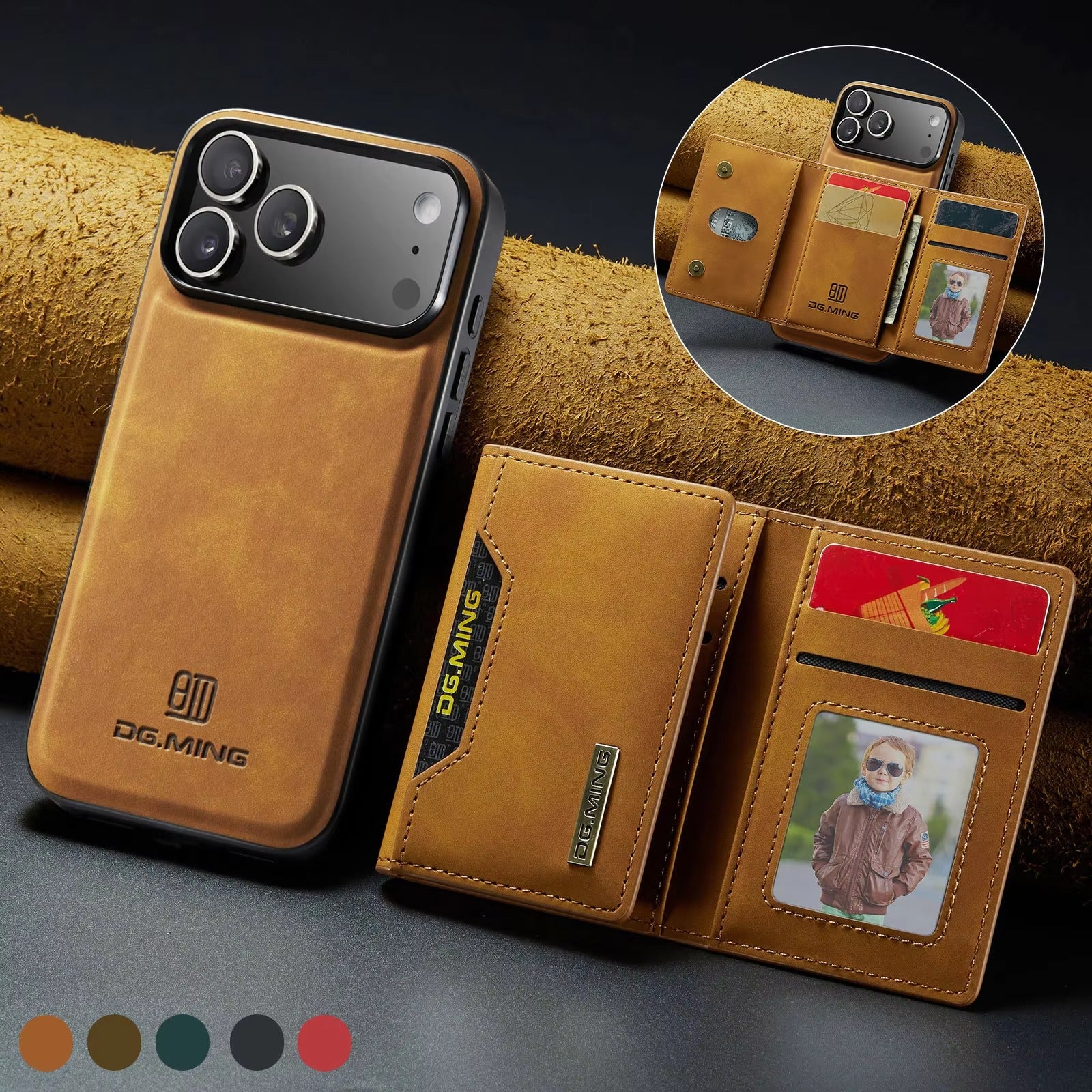 Luxury iPhone Case — 2-in-1 Detachable Magnetic Leather Wallet Cover with Card Holder Pocket, Shockproof Protection and Slim Business Design