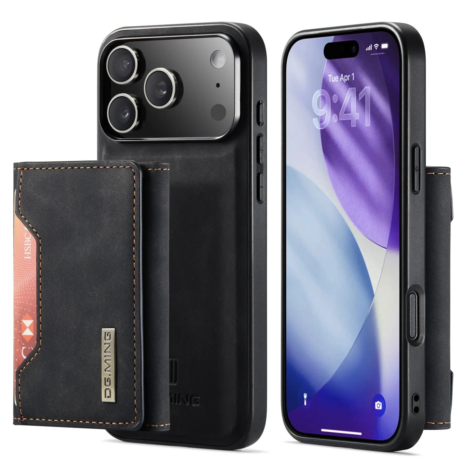 Luxury iPhone Case — 2-in-1 Detachable Magnetic Leather Wallet Cover with Card Holder Pocket, Shockproof Protection and Slim Business Design
