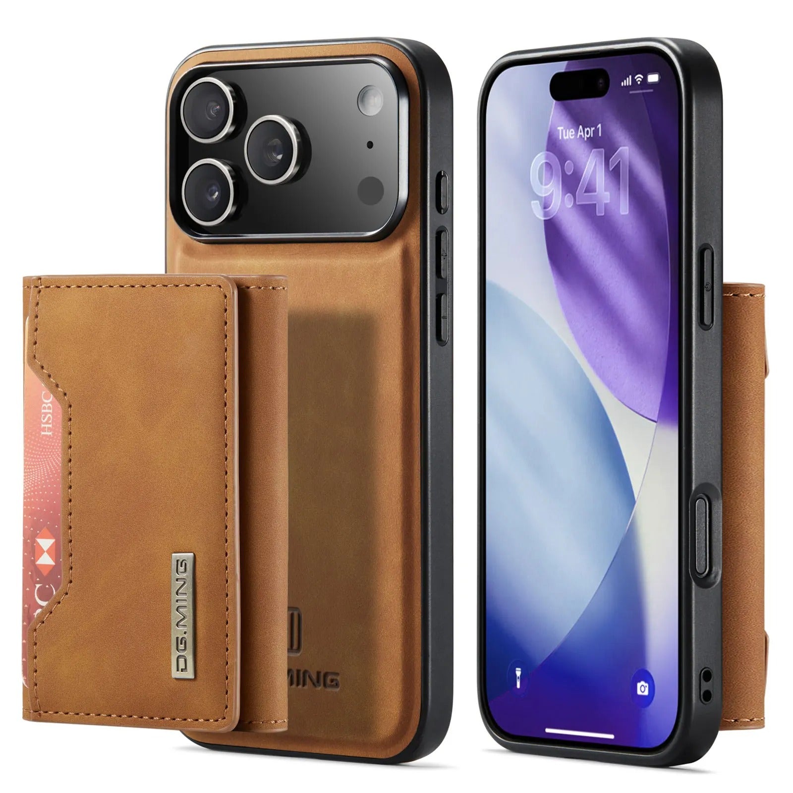 Luxury iPhone Case — 2-in-1 Detachable Magnetic Leather Wallet Cover with Card Holder Pocket, Shockproof Protection and Slim Business Design