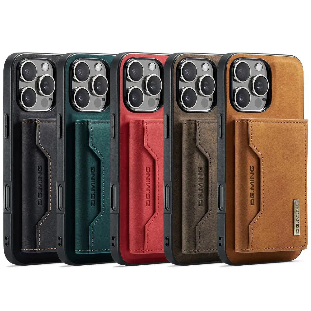 Luxury iPhone Case — 2-in-1 Detachable Magnetic PU Leather Wallet Cover with Card Holder, Slim Shockproof Anti-Fingerprint Non-Slip Protection