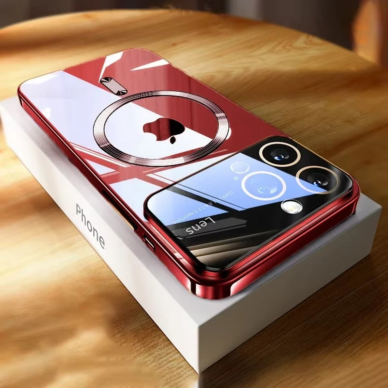 Luxury iPhone Case MagSafe Compatible Clear Back Cover — Soft TPU Plating, Magnetic Wireless Charging, Slim Shockproof Design, Scratch-Resistant Protection