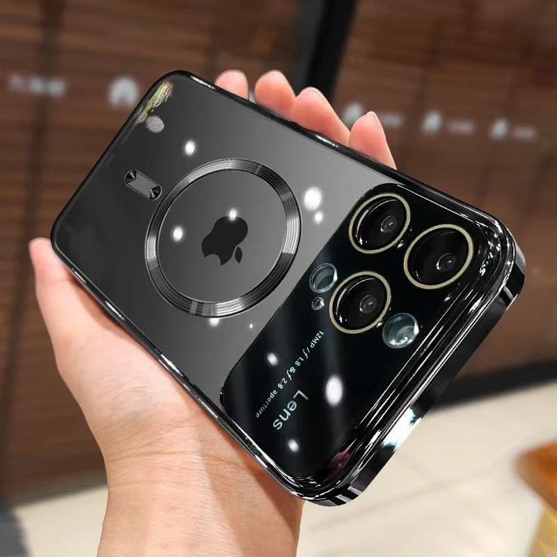 Luxury iPhone Case MagSafe Compatible Clear Back Cover — Soft TPU Plating, Magnetic Wireless Charging, Slim Shockproof Design, Scratch-Resistant Protection
