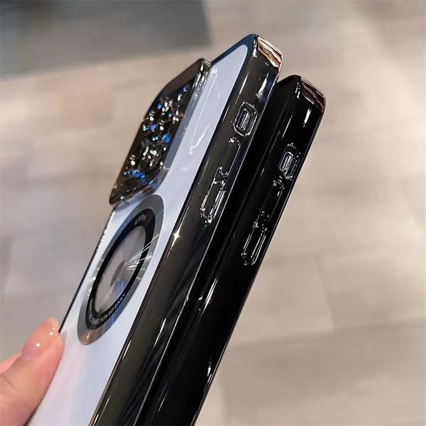 Luxury iPhone Case MagSafe Compatible Clear Plating Cover — Soft Silicone Transparent Design, Magnetic Wireless Charging, Slim Shockproof Anti-Fingerprint Finish