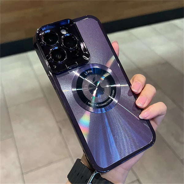 Luxury iPhone Case MagSafe Compatible Clear Plating Cover — Soft Silicone Transparent Design, Magnetic Wireless Charging, Slim Shockproof Anti-Fingerprint Finish