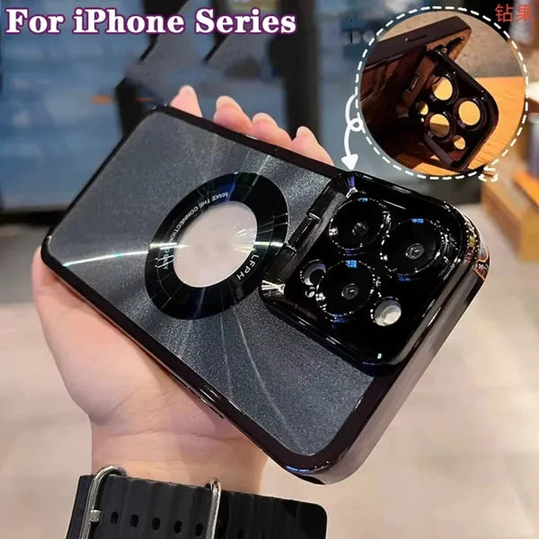 Luxury iPhone Case MagSafe Compatible Clear Plating Cover — Soft Silicone Transparent Design, Magnetic Wireless Charging, Slim Shockproof Anti-Fingerprint Finish