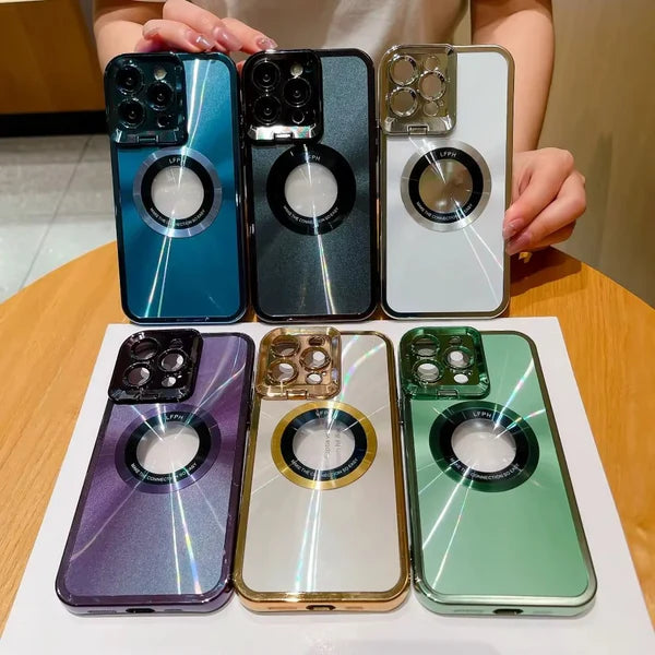 Luxury iPhone Case MagSafe Compatible Clear Plating Cover — Soft Silicone Transparent Design, Magnetic Wireless Charging, Slim Shockproof Anti-Fingerprint Finish
