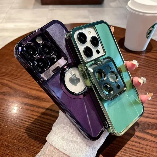 Luxury iPhone Case MagSafe Compatible Clear Plating Cover — Soft Silicone Transparent Design, Magnetic Wireless Charging, Slim Shockproof Anti-Fingerprint Finish